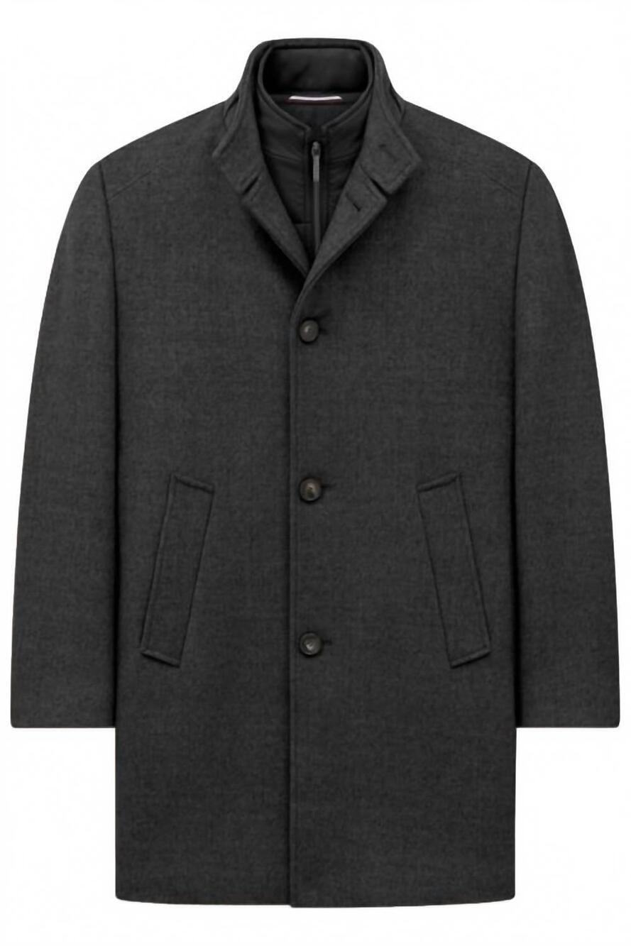 NEW BUGATTI men's straight fit with a classic collar coat in grey